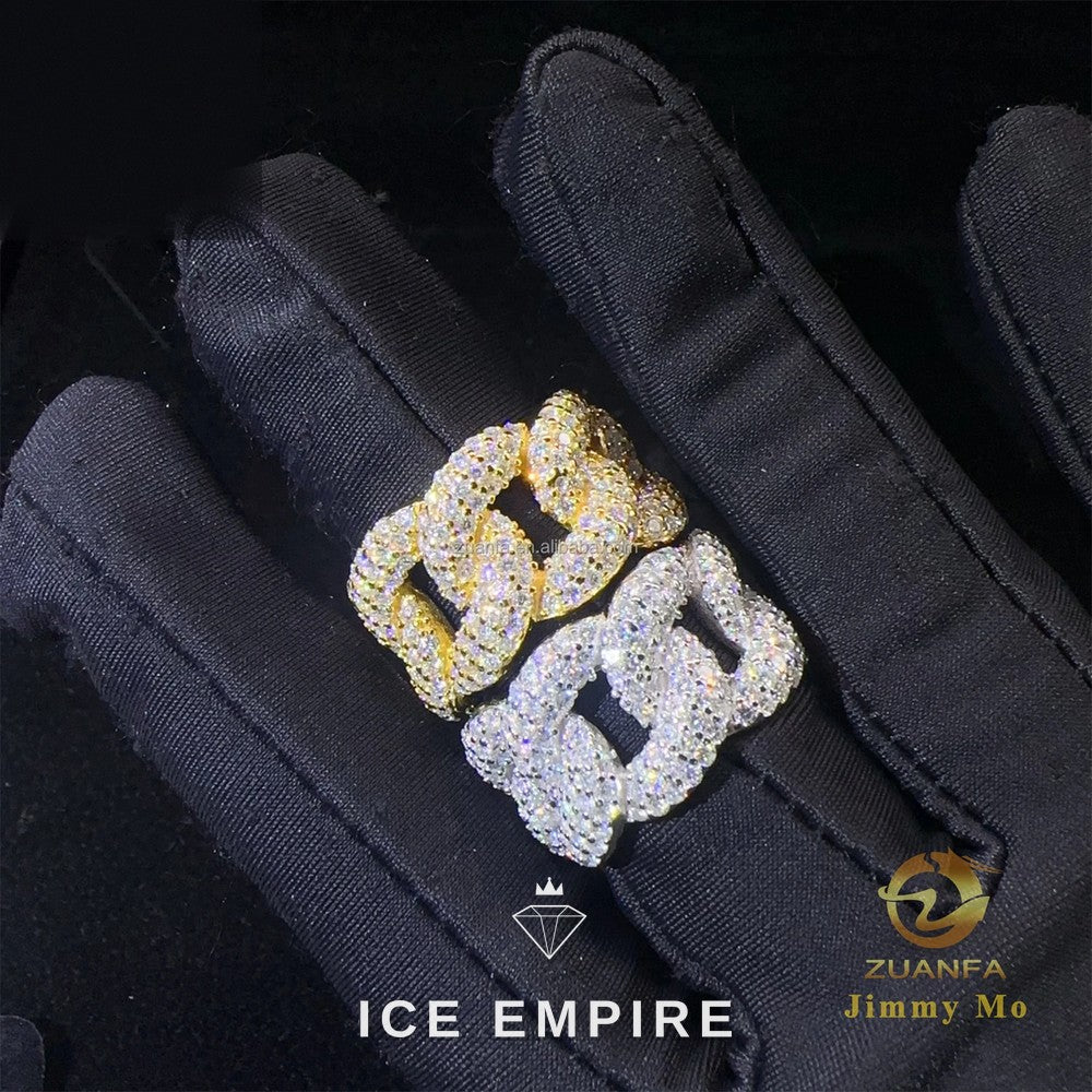 Iced Out 925 Silver Moissanite Cuban Chain