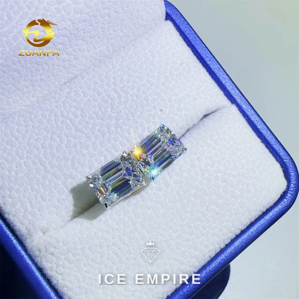 Iced Out Gold Plated Moissanite Stud Earrings