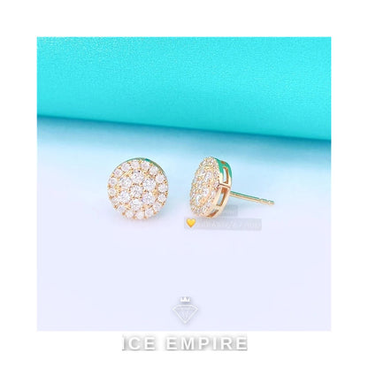 Iced Out 10K Gold Moissanite Earrings
