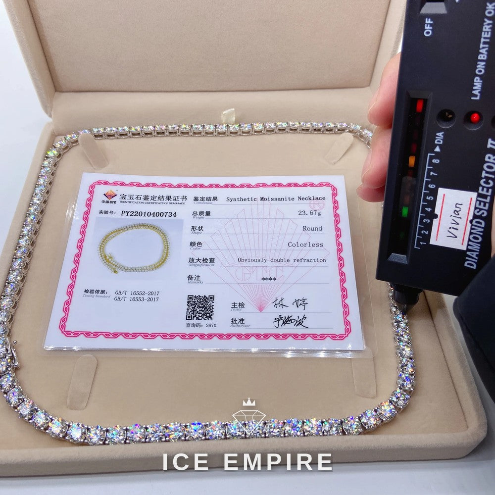 Iced Out Rose Gold Plated Moissanite Tennis Chain