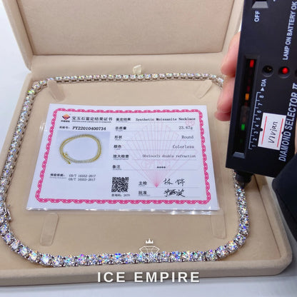 Iced Out Rose Gold Plated Moissanite Tennis Chain