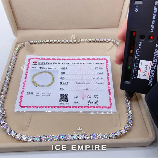 Iced Out Rose Gold Plated Moissanite Tennis Chain