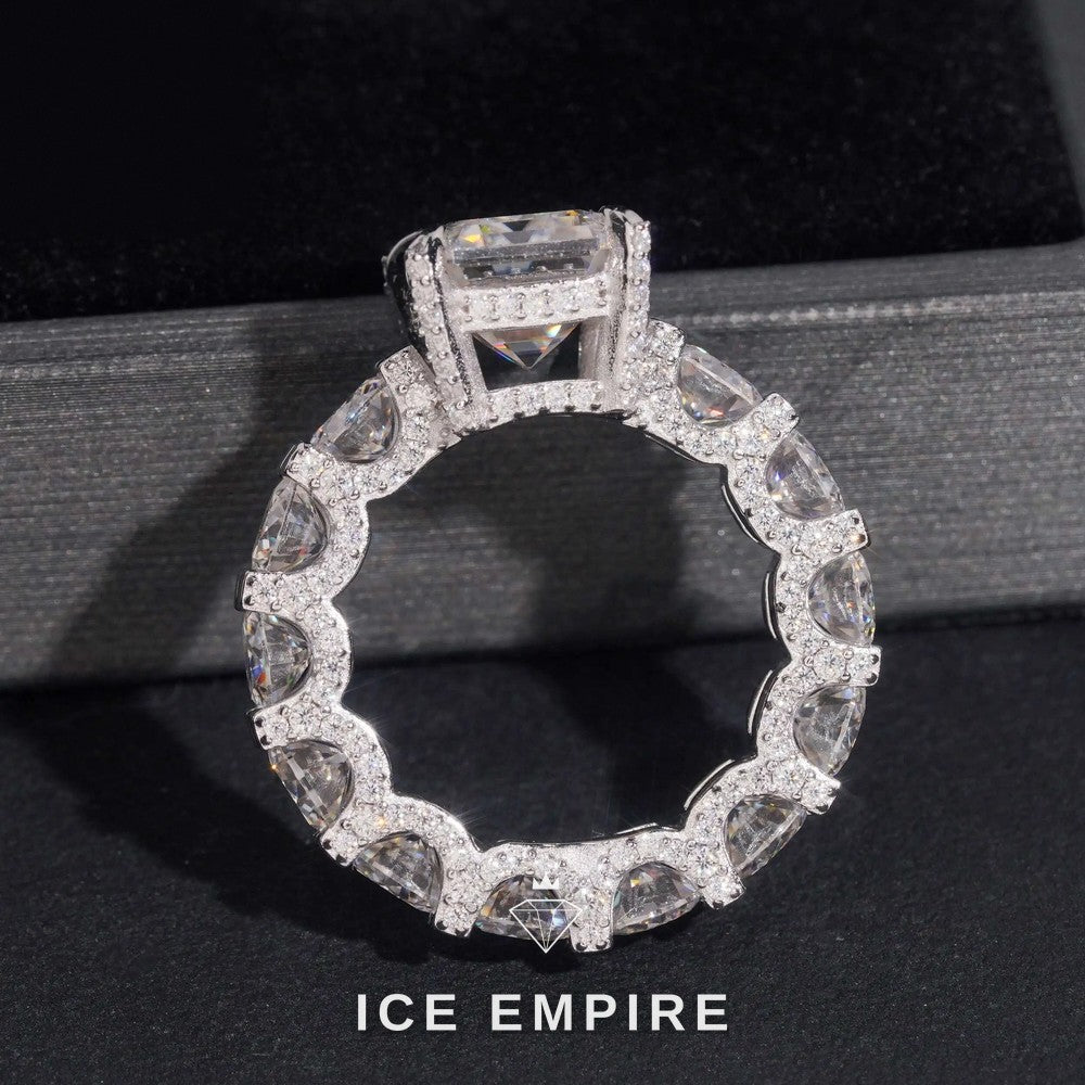 Iced Out 925 Silver Moissanite Ring