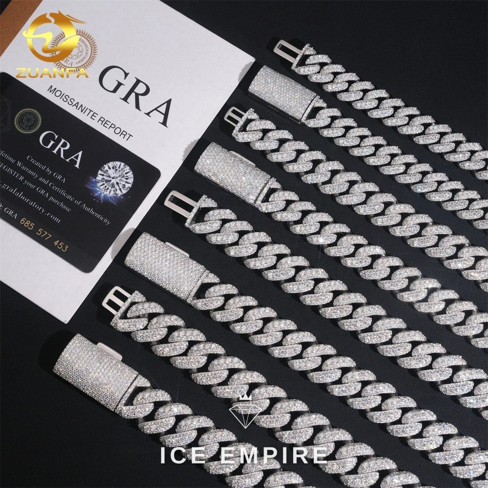 Iced Out Rose Gold Plated Moissanite Cuban Chain