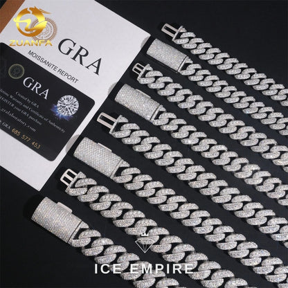 Iced Out Rose Gold Plated Moissanite Cuban Chain
