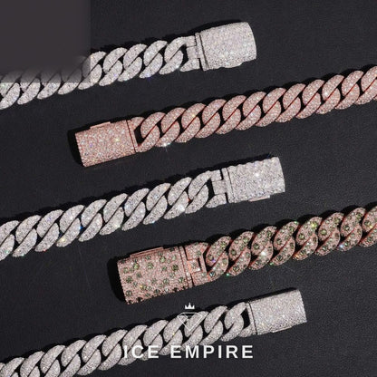 Iced Out Rose Gold Plated Moissanite Cuban Chain