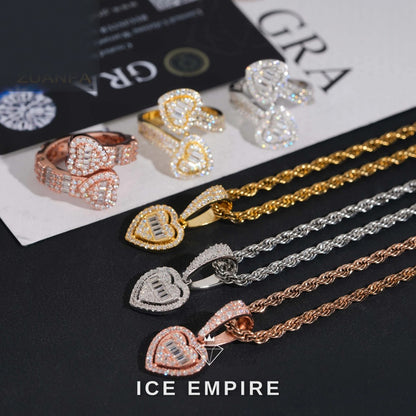 Iced Out Baguette Gold Plated Moissanite Pendant