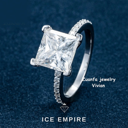 Iced Out 925 Silver Moissanite Ring