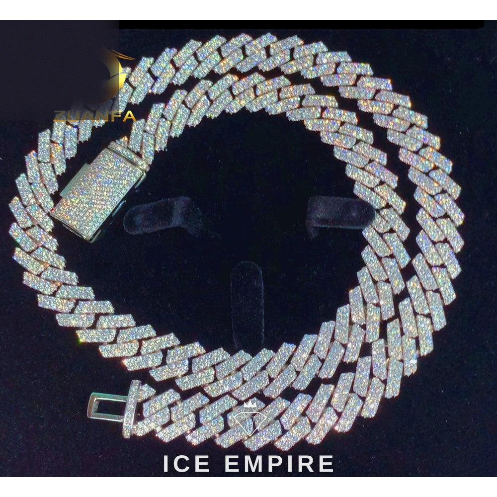 Iced Out Rose Gold Plated Moissanite Cuban Chain