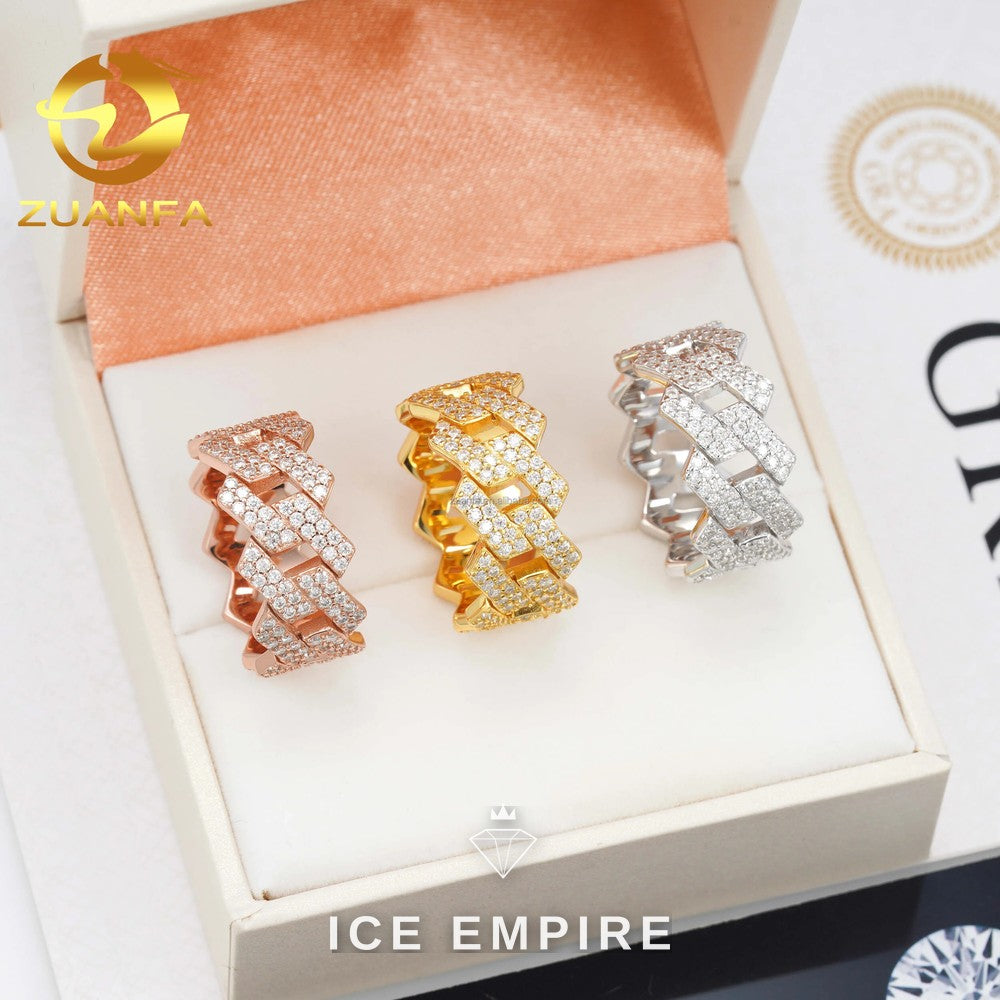 Iced Out Rose Gold Plated Moissanite Cuban Chain