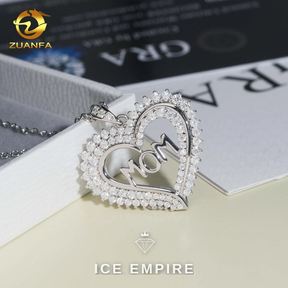 Iced Out Heart Rose Gold Plated Moissanite Cuban Chain