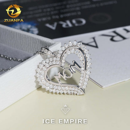 Iced Out Heart Rose Gold Plated Moissanite Cuban Chain