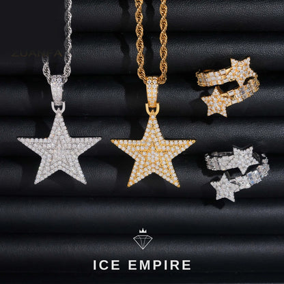 Iced Out Cross 925 Silver Pendant
