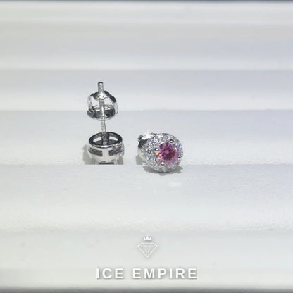 Iced Out 925 Silver Moissanite Stud Earrings