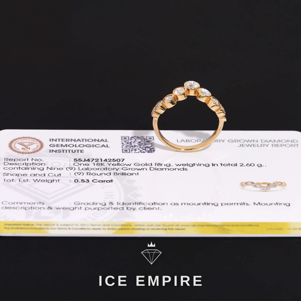 Iced Out 18K Gold Lab Grown Diamond Engagement Ring