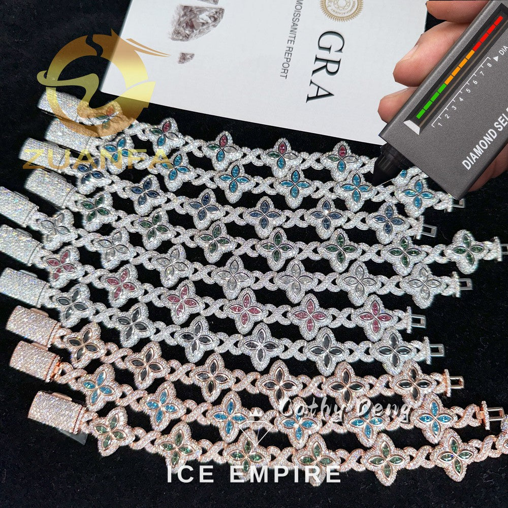 Iced Out Rose Gold Plated Moissanite Cuban Chain