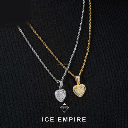 Iced Out Heart Gold Plated Moissanite Pendant