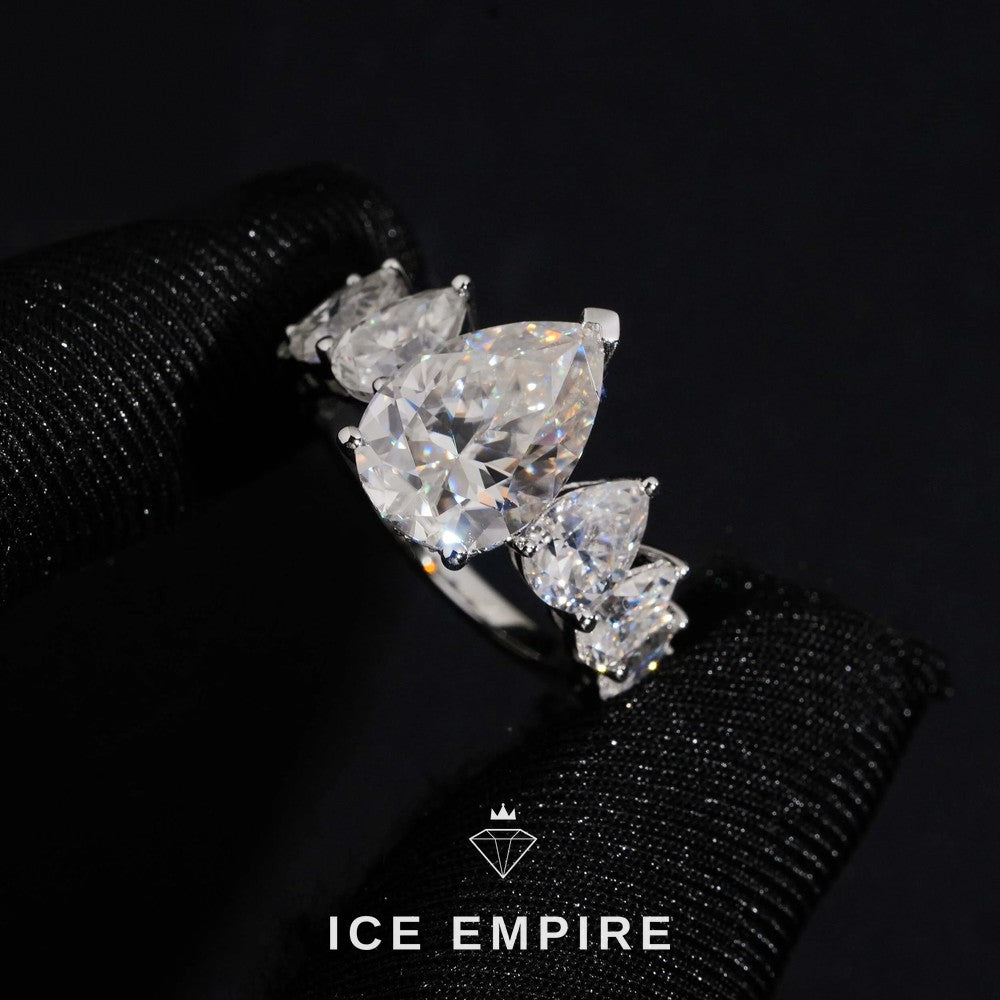 Iced Out 925 Silver Moissanite Wedding Band