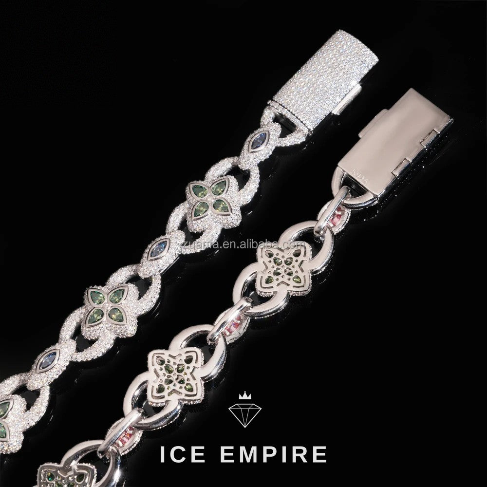 Iced Out 925 Silver Moissanite Cuban Chain