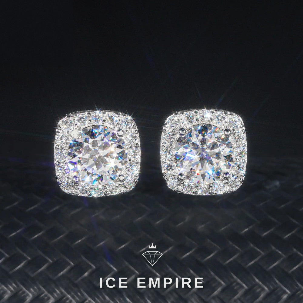Iced Out 925 Silver Moissanite Earrings