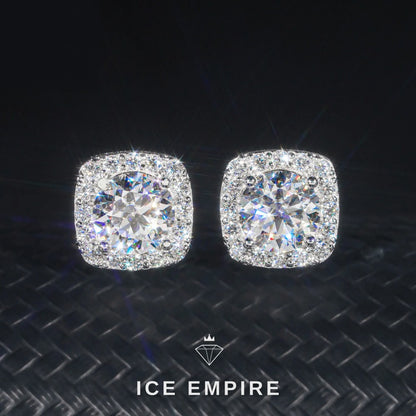 Iced Out 925 Silver Moissanite Earrings