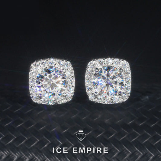 Iced Out 925 Silver Moissanite Earrings