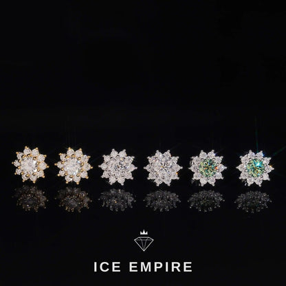 Iced Out 925 Silver Moissanite Stud Earrings