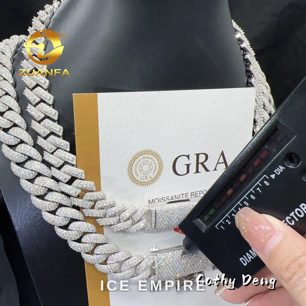 Iced Out Gold Plated Moissanite Cuban Chain