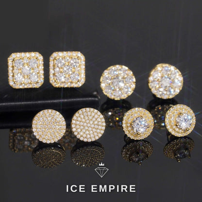 Iced Out Gold Plated Moissanite Earrings