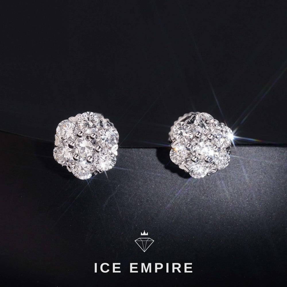Iced Out Rose Gold Plated Lab Grown Diamond Earrings