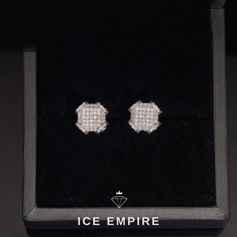 Iced Out 925 Silver Moissanite Stud Earrings