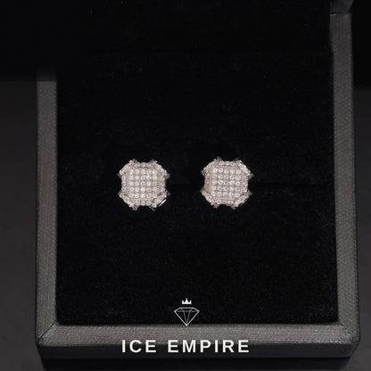 Iced Out 925 Silver Moissanite Stud Earrings