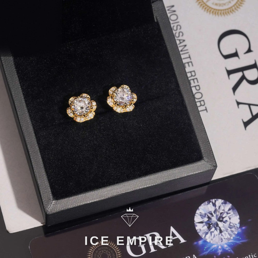 Iced Out 925 Silver Moissanite Earrings