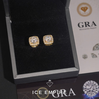 Iced Out Rose Gold Plated Moissanite Earrings