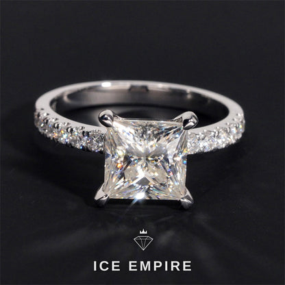 Iced Out 14K Gold Moissanite Wedding Band