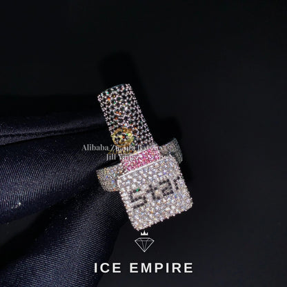 Iced Out Rose Gold Plated Moissanite Ring