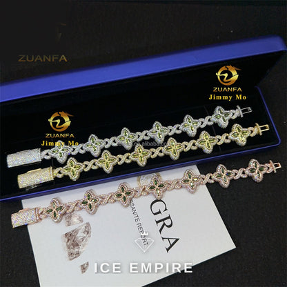 Iced Out 925 Silver Moissanite Cuban Chain