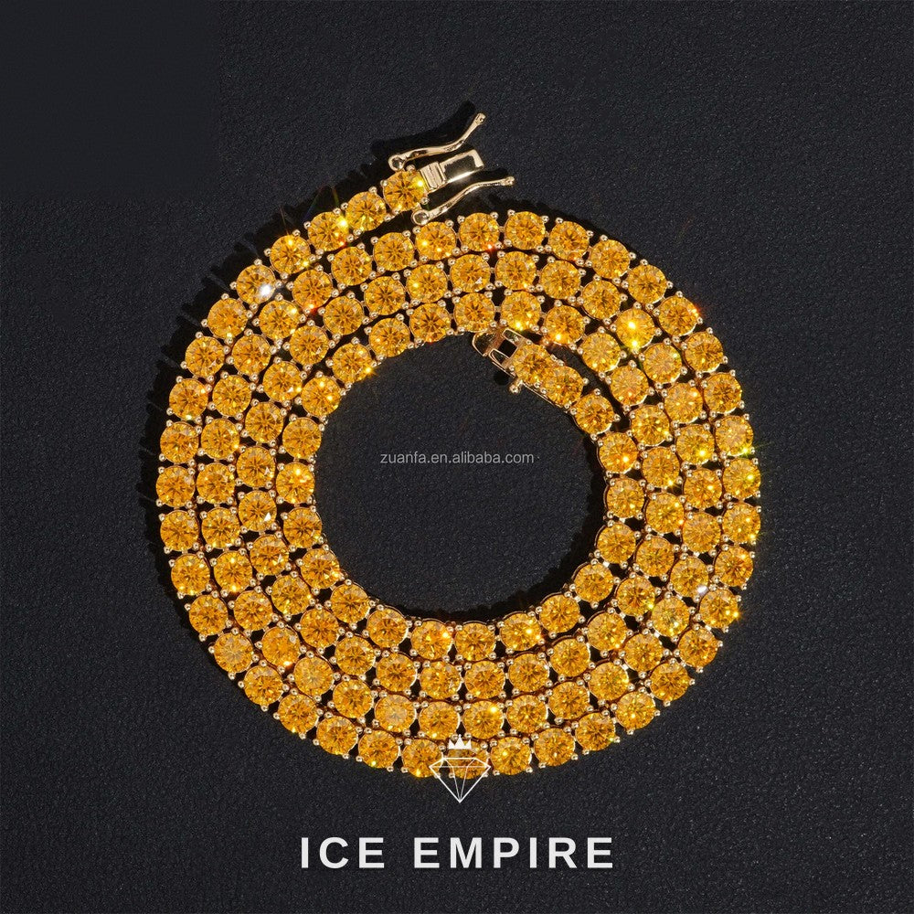 Iced Out Gold Plated Moissanite Cuban Chain