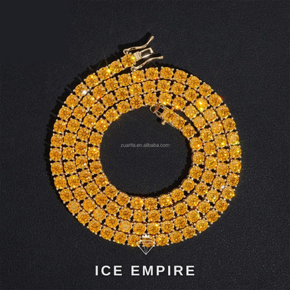 Iced Out Gold Plated Moissanite Cuban Chain