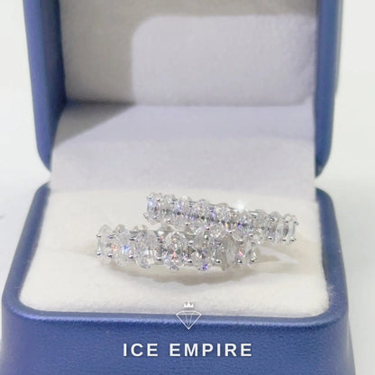 Iced Out 925 Silver Moissanite Ring