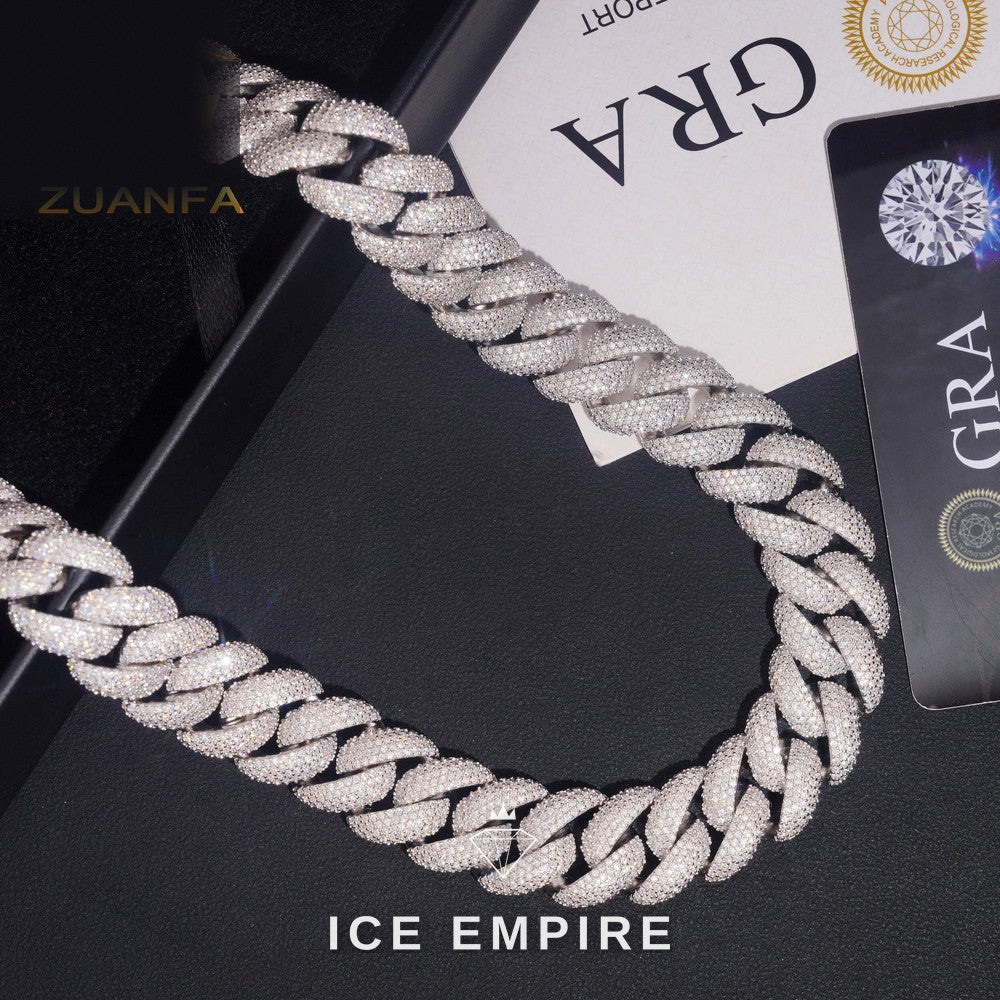 Iced Out Rose Gold Plated Moissanite Cuban Chain
