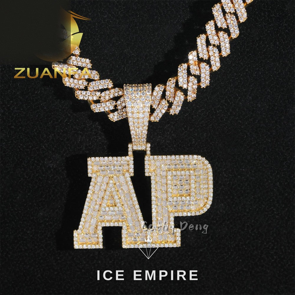 Iced Out Baguette Rose Gold Plated Cuban Chain