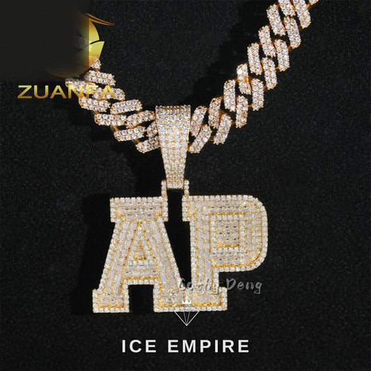 Iced Out Baguette Rose Gold Plated Cuban Chain