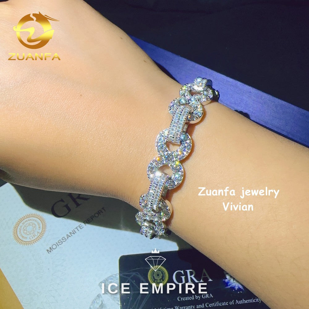 Iced Out Cross Rose Gold Plated Moissanite Cuban Chain