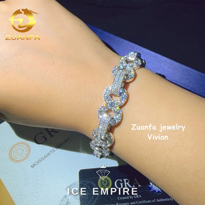 Iced Out Cross Rose Gold Plated Moissanite Cuban Chain