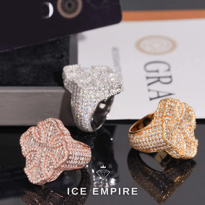Iced Out Baguette 925 Silver Moissanite Ring