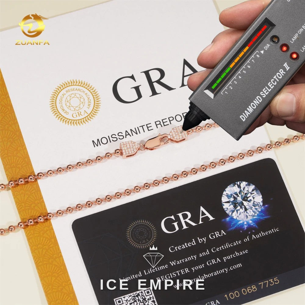 Iced Out Rose Gold Plated Moissanite Cuban Chain