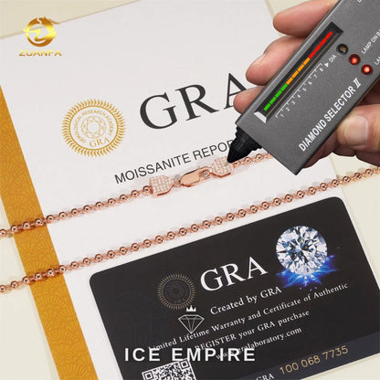 Iced Out Rose Gold Plated Moissanite Cuban Chain