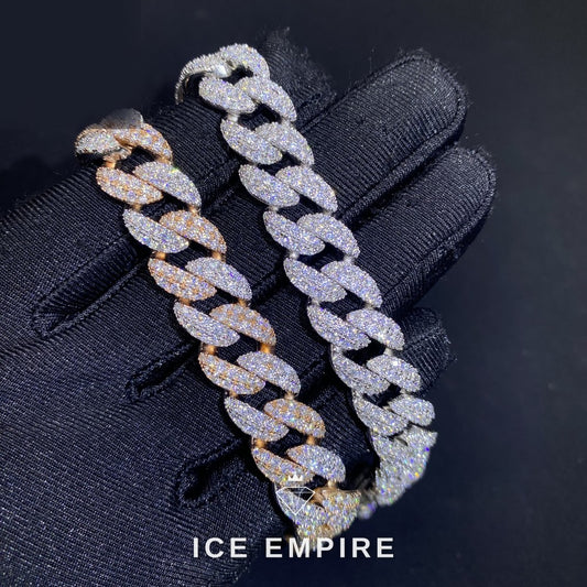 Iced Out 925 Silver Moissanite Cuban Chain