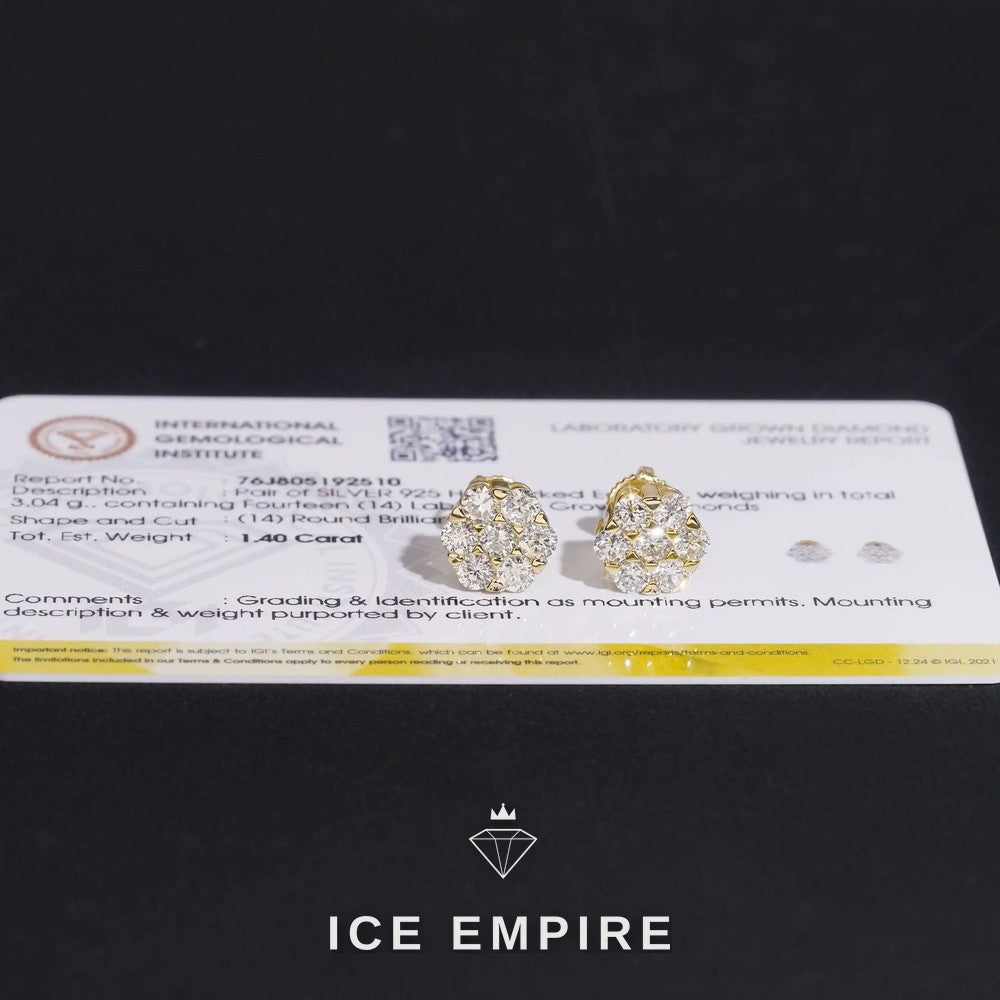 Iced Out Rose Gold Plated Lab Grown Diamond Earrings